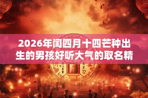 2026年闰四月十四芒种出生的男孩好听大气的取名精选！