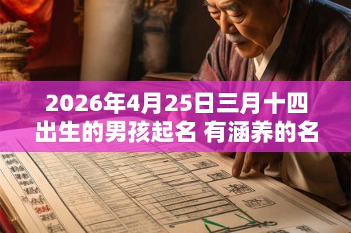 2026年4月25日三月十四出生的男孩起名 有涵养的名字