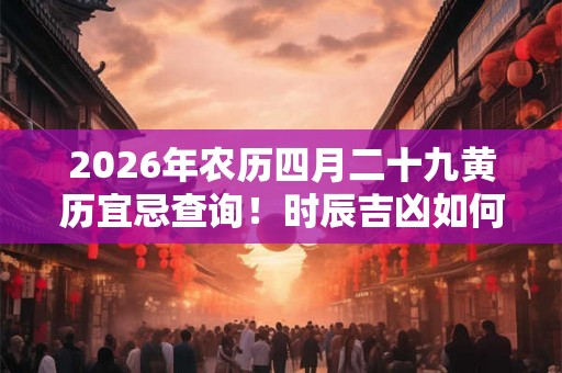 2026年农历四月二十九黄历宜忌查询！时辰吉凶如何？