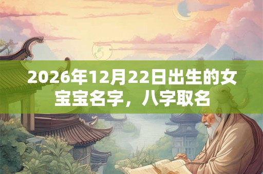 2026年12月22日出生的女宝宝名字，八字取名