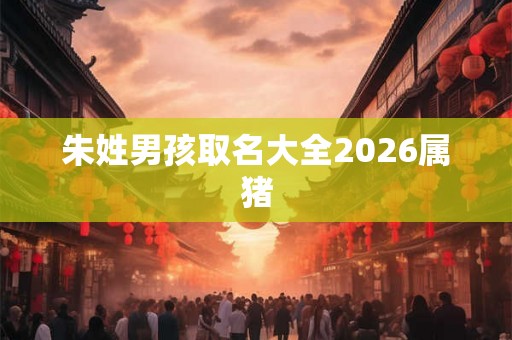朱姓男孩取名大全2026属猪