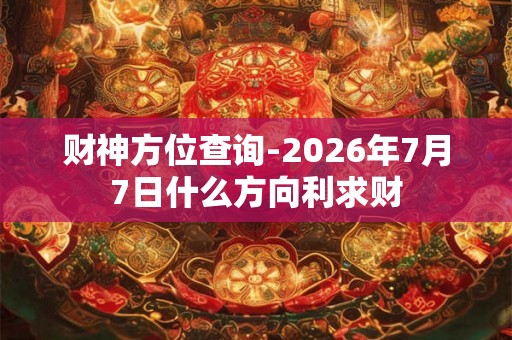 财神方位查询-2026年7月7日什么方向利求财