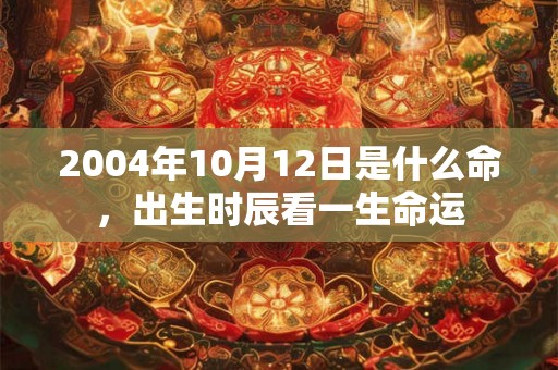 2004年10月12日是什么命，出生时辰看一生命运