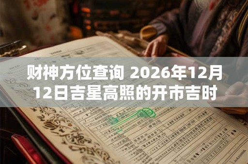 财神方位查询 2026年12月12日吉星高照的开市吉时