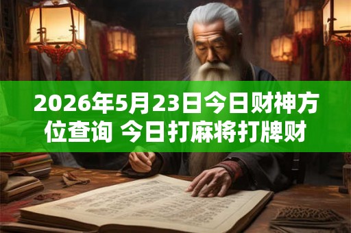 2026年5月23日今日财神方位查询 今日打麻将打牌财神方位