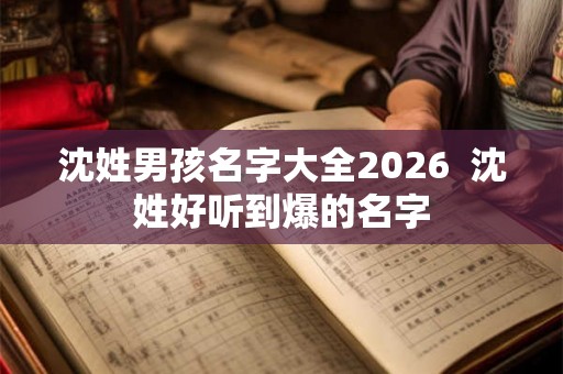 沈姓男孩名字大全2026  沈姓好听到爆的名字