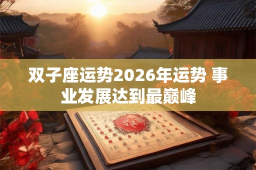 双子座运势2026年运势 事业发展达到最巅峰