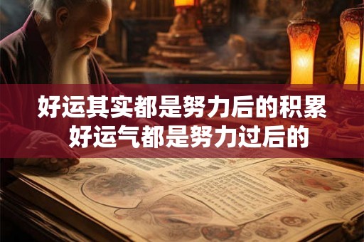 好运其实都是努力后的积累  好运气都是努力过后的