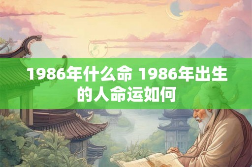 1986年什么命 1986年出生的人命运如何