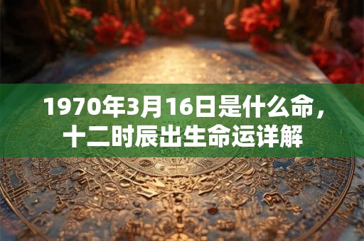 1970年3月16日是什么命，十二时辰出生命运详解