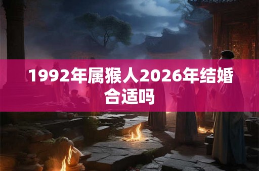 1992年属猴人2026年结婚合适吗