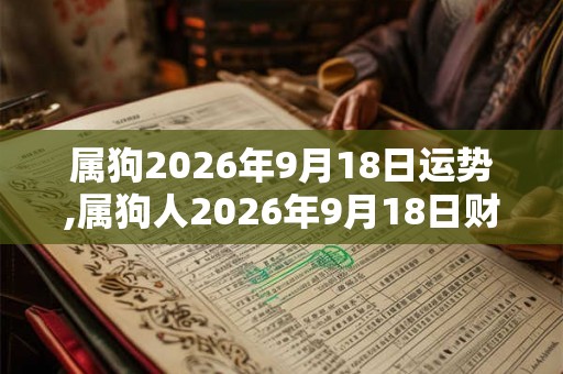 属狗2026年9月18日运势,属狗人2026年9月18日财运,生肖狗2026年9月18日运势