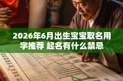 2026年6月出生宝宝取名用字推荐 起名有什么禁忌