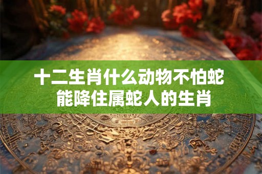 十二生肖什么动物不怕蛇  能降住属蛇人的生肖