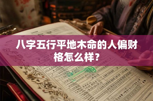 八字五行平地木命的人偏财格怎么样？