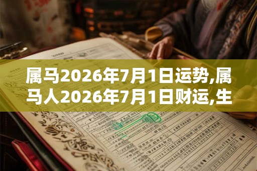 属马2026年7月1日运势,属马人2026年7月1日财运,生肖马2026年7月1日运势