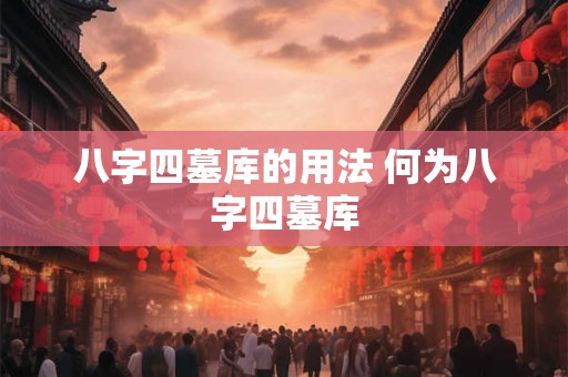 八字四墓库的用法 何为八字四墓库