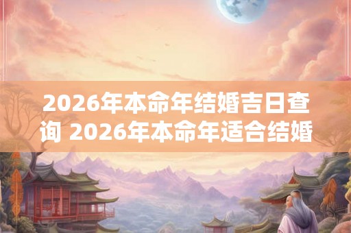 2026年本命年结婚吉日查询 2026年本命年适合结婚吗