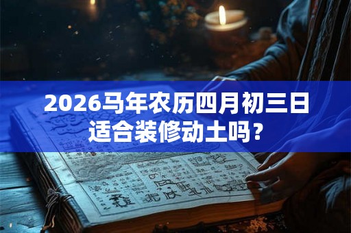2026马年农历四月初三日适合装修动土吗? 2026马年农历四月初三日适合装修动土吗?