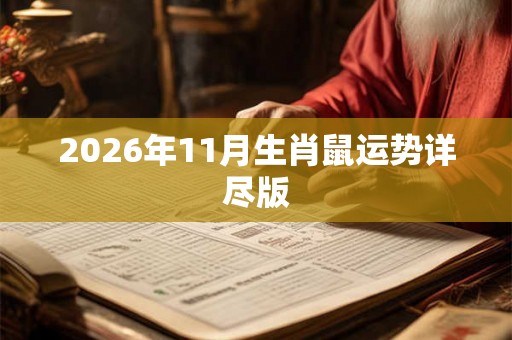 2026年11月生肖鼠运势详尽版