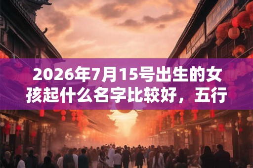 2026年7月15号出生的女孩起什么名字比较好，五行属什么