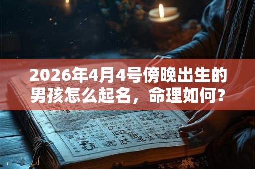 2026年4月4号傍晚出生的男孩怎么起名，命理如何？