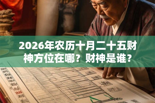 2026年农历十月二十五财神方位在哪？财神是谁？