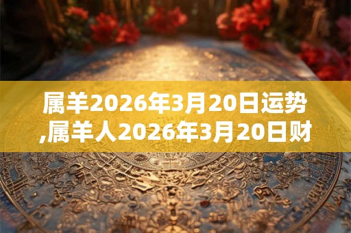 属羊2026年3月20日运势,属羊人2026年3月20日财运,生肖羊2026年3月20日运势 属羊2026年3月20日运势,属羊人2026年3月20日财运,生肖羊2026年3月20日运势
