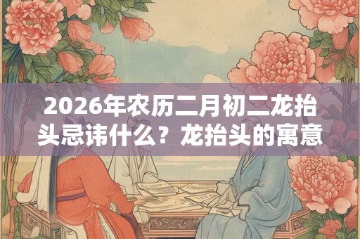 2026年农历二月初二龙抬头忌讳什么？龙抬头的寓意是什么？