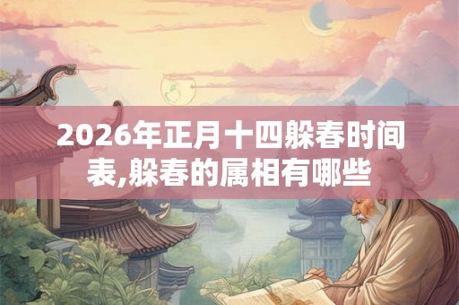 2026年正月十四躲春时间表,躲春的属相有哪些 2026年正月十四躲春时间表,躲春的属相有哪些