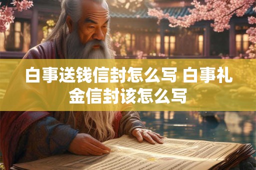 白事送钱信封怎么写 白事礼金信封该怎么写
