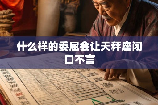 什么样的委屈会让天秤座闭口不言