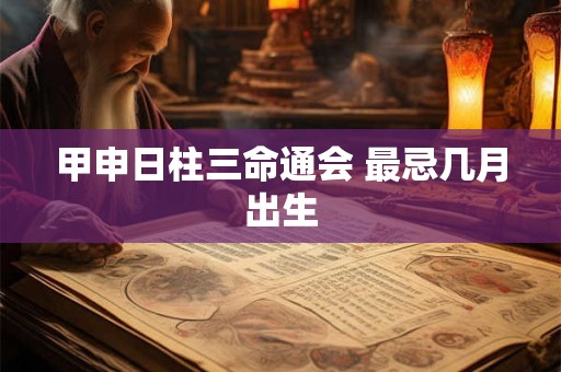 甲申日柱三命通会 最忌几月出生