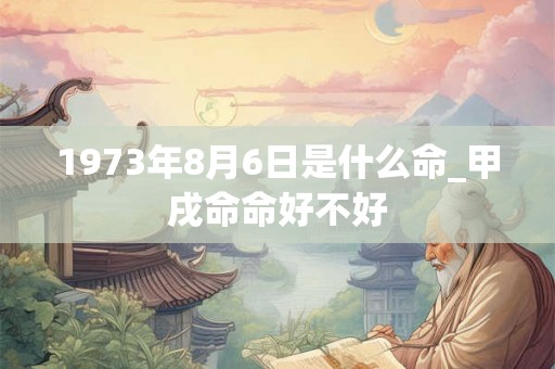 1973年8月6日是什么命_甲戌命命好不好