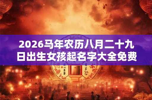 2026马年农历八月二十九日出生女孩起名字大全免费 2026马年农历八月二十九日出生女孩起名字大全免费