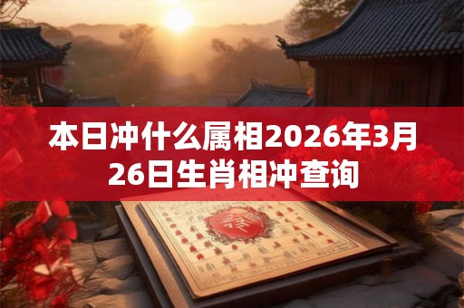 本日冲什么属相2026年3月26日生肖相冲查询
