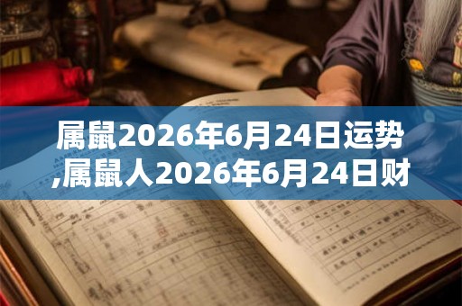 属鼠2026年6月24日运势,属鼠人2026年6月24日财运,生肖鼠2026年6月24日运势