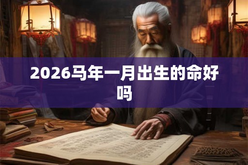 2026马年一月出生的命好吗