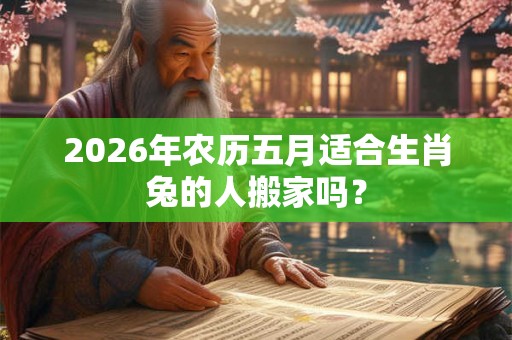 2026年农历五月适合生肖兔的人搬家吗？