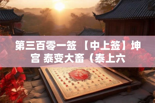 第三百零一签 【中上签】坤宫 泰变大畜（泰上六