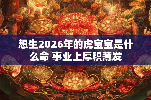 想生2026年的虎宝宝是什么命 事业上厚积薄发