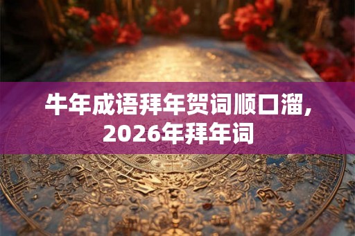 牛年成语拜年贺词顺口溜,2026年拜年词 牛年成语拜年贺词顺口溜,2026年拜年词