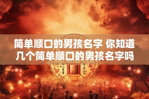 简单顺口的男孩名字 你知道几个简单顺口的男孩名字吗