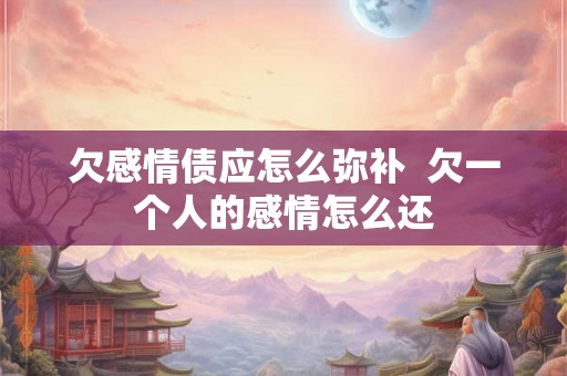 欠感情债应怎么弥补  欠一个人的感情怎么还