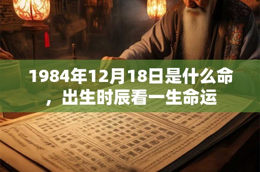 1984年12月18日是什么命，出生时辰看一生命运