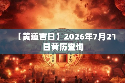 【黄道吉日】2026年7月21日黄历查询