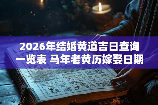 2026年结婚黄道吉日查询一览表 马年老黄历嫁娶日期