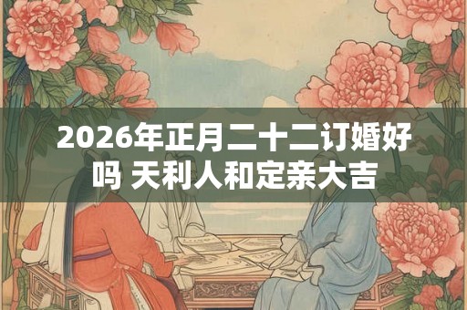 2026年正月二十二订婚好吗 天利人和定亲大吉 2026年正月二十二订婚好吗 天利人和定亲大吉