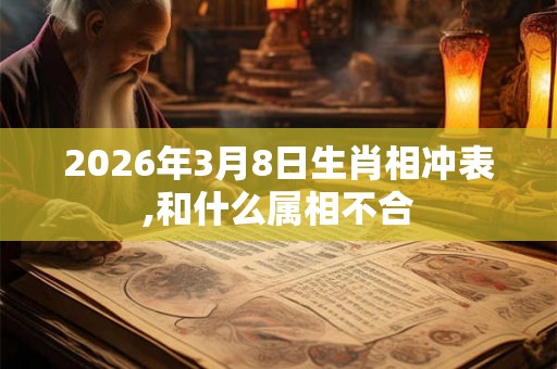 2026年3月8日生肖相冲表,和什么属相不合