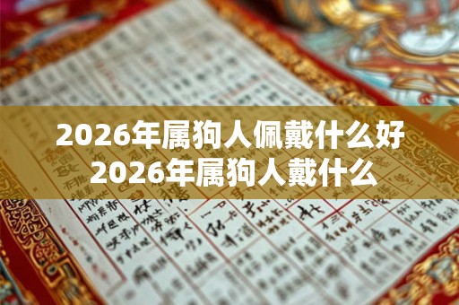 2026年属狗人佩戴什么好 2026年属狗人戴什么